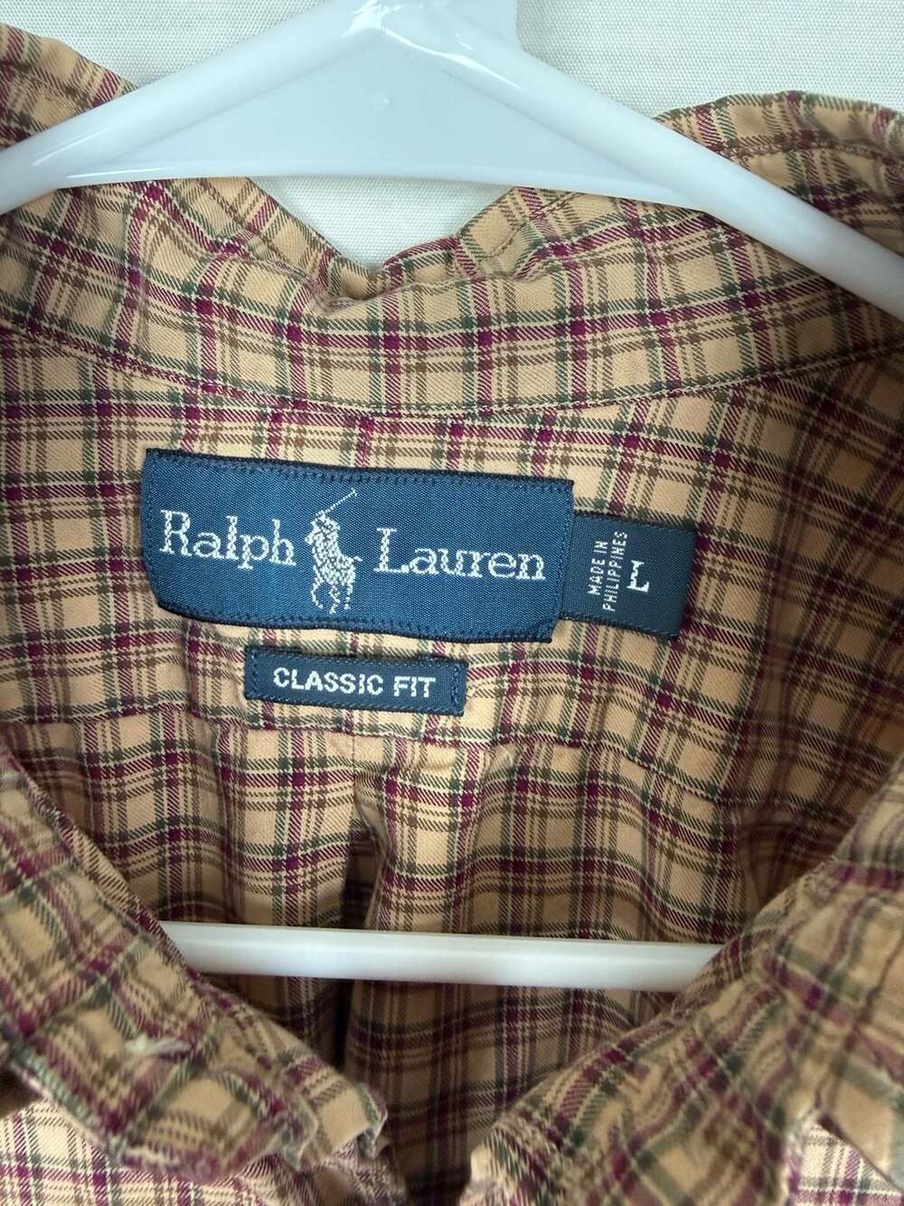 Ralph Lauren Classic Fit Plaid Button Down Shirt Size L - Picture 5 of 6